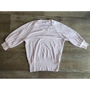 LA MADE Women's White Knit 3/4 Sleeve Pullover Sweater Shirt Size XS